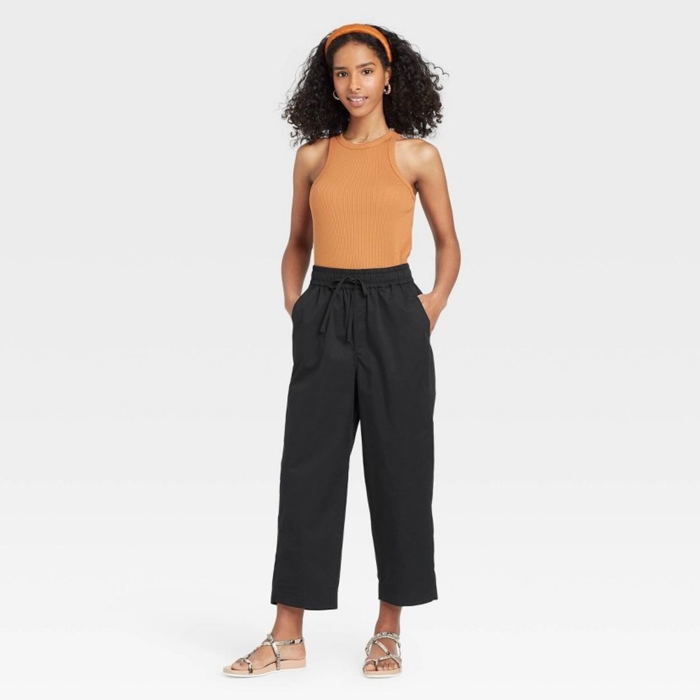 Women’s High-Rise Relaxed Fit Pull-On Ankle Pants